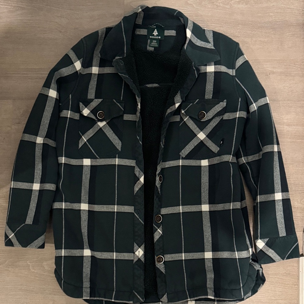Wood Wood Dark Plaid Teddy Jacket